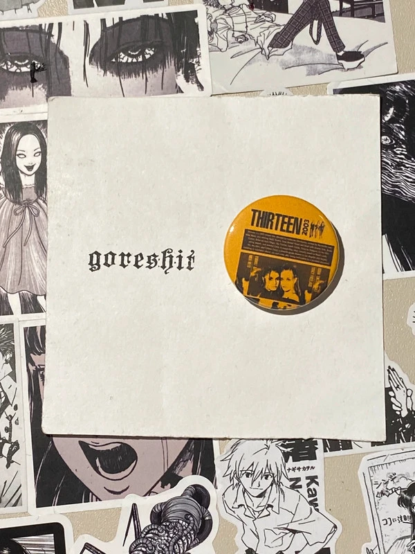 badge goth pin y2k thirteen