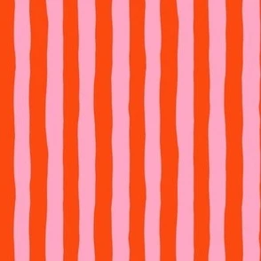 Candy Stripes - Red & Pink Fabric | Spoonflower
