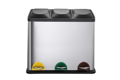 Poubelle Kitchen Move Poubelle tri sélectif zoe argent inox 45l | Darty