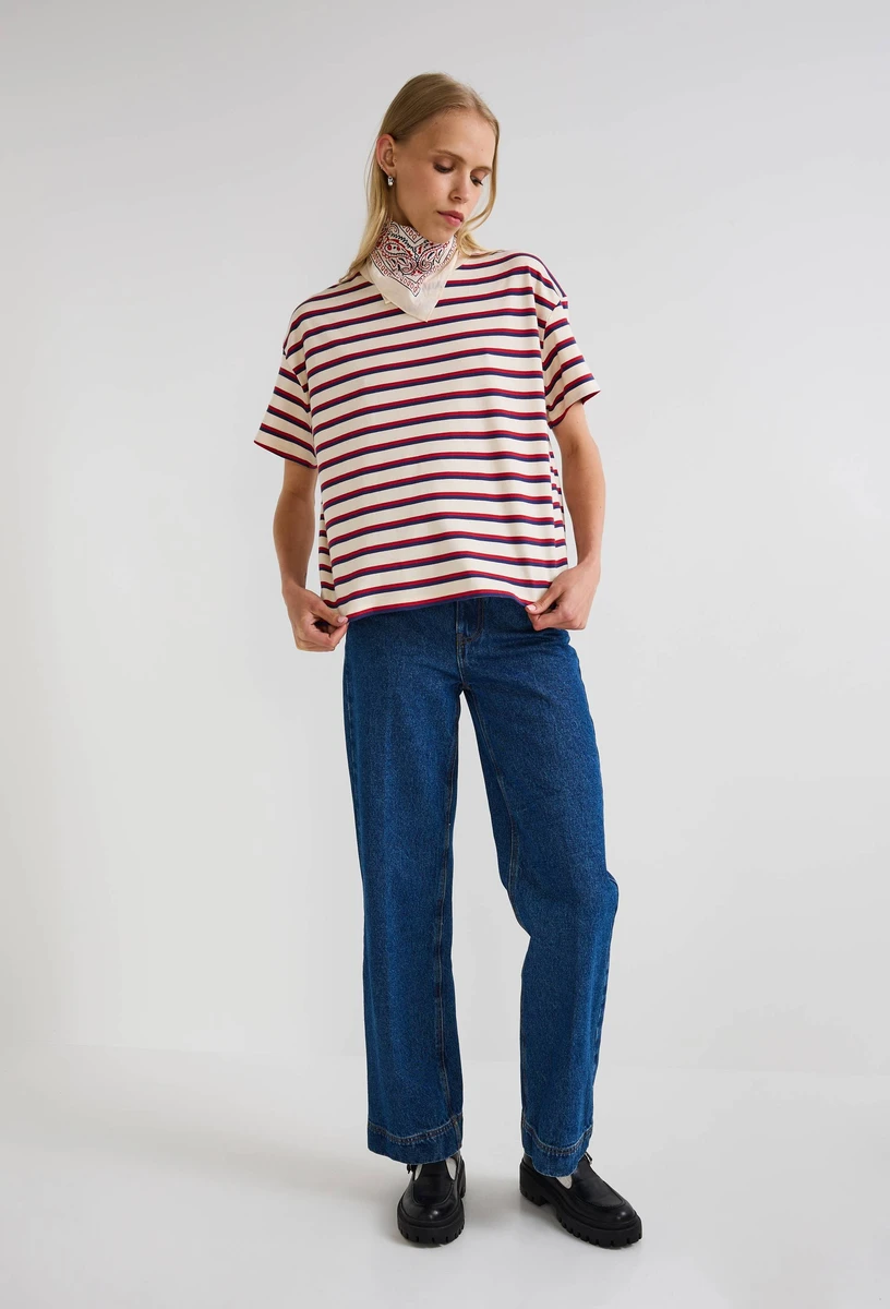 T-shirt manches courtes rayé en coton BIO
