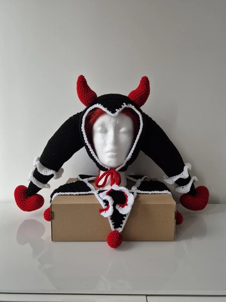 Crochet Red Velvet Jester Set