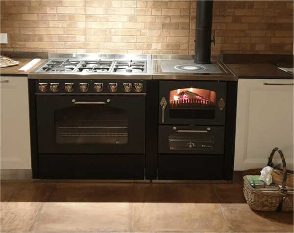 Cuisinière un côté bois/ électrique 