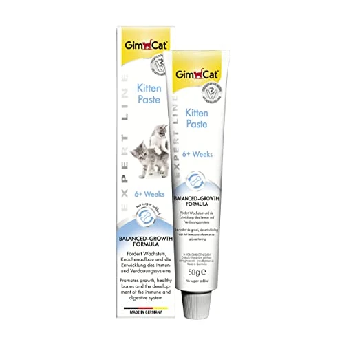 GimCat EXPERT LINE Pâte Kitten - Snack fonctionnel pour chats, renforce la croissance des jeunes chats - 1 tube (1 à 50 g)