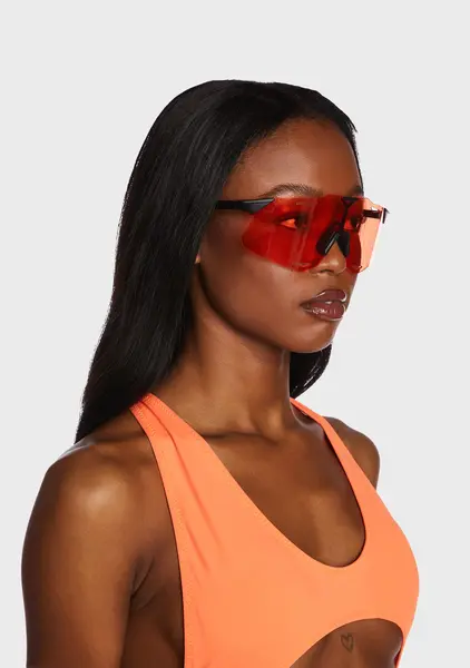Tinted Shield Sunglasses - Orange
