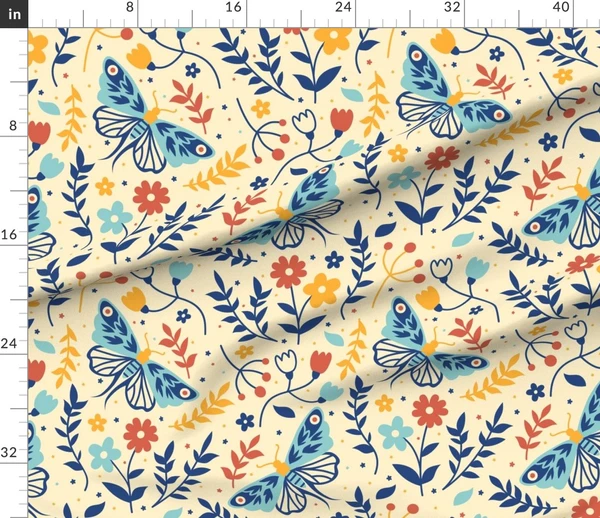 Fabric in Vintage cottage core print. Vintage cottage core print