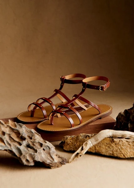 Sandales Low Célia - Cuir Naturel Héritage - Cuir lisse bovin - Sézane