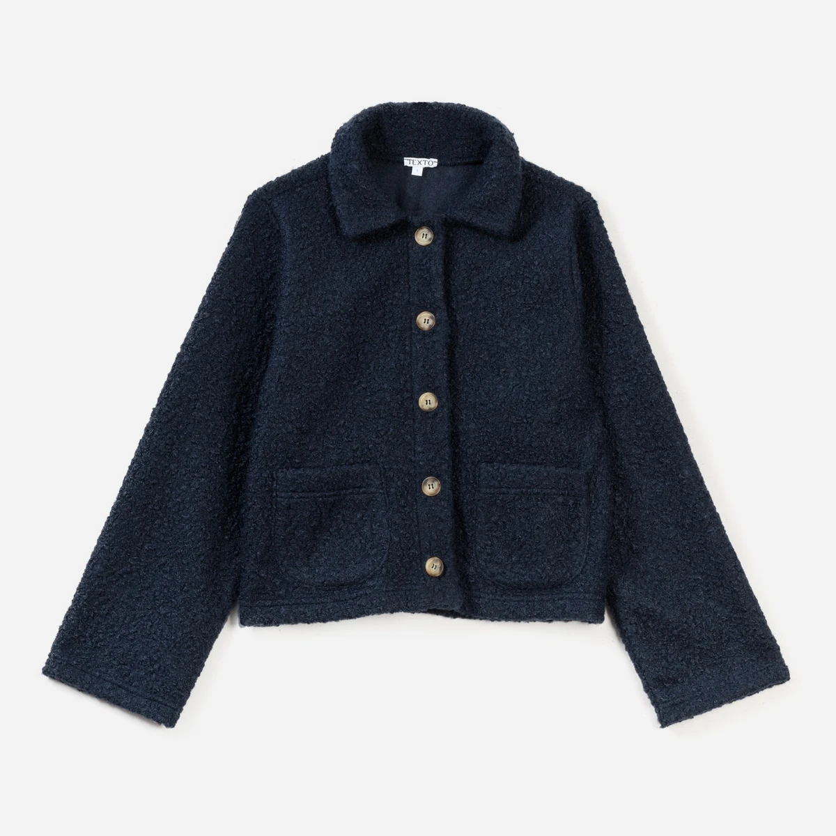 Veste TEXTO marine sherpa bouclette