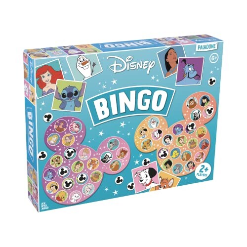 Paladone – Bingo Disney, 6 Cartes, 50 Personnages différents PP8657DP Multicolore