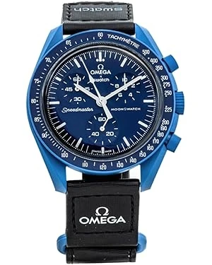 Swatch Omega x Moon Mission to Neptune Speedmaster Blue - New SO33N100, Blue, Modern, Blue, Modern : Amazon.fr: Fashion