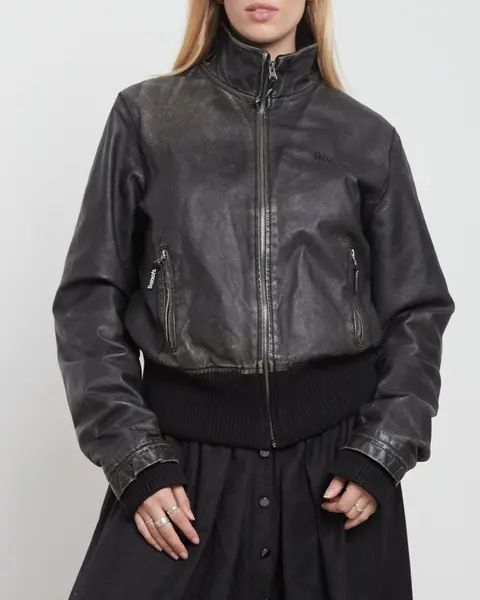00s aged leather jacket — Nude Lagoon