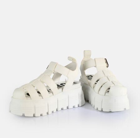 Ava Fisher Sandales à plateforme véganes, blanc