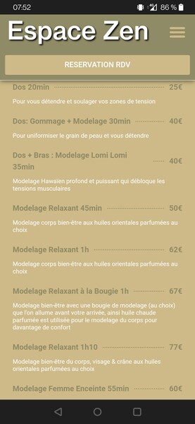 Modelages relaxant 45 min