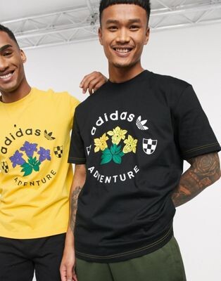 adidas Originals - T-shirt avec imprimé graphique aventure - Noir | ASOS