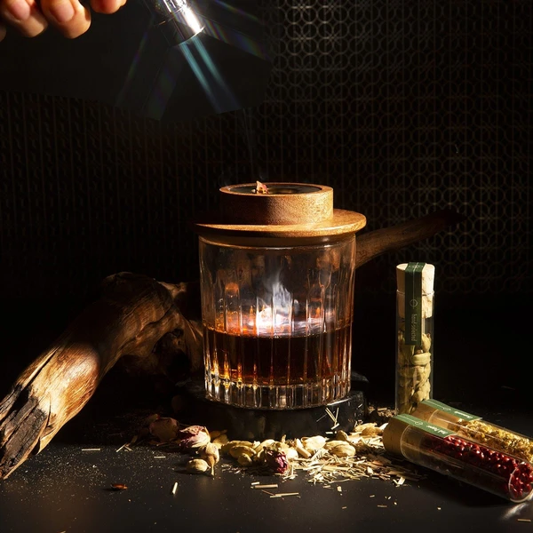 Kit fumage whisky – Coffret cadeau homme avec chalumeau, bois & plantes naturelles