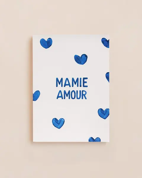 Le carnet Mamie amour - cœurs bleus