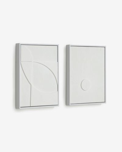 Lot Brunella de 2 tableaux blanc 32 x 42 cm | Kave Home®