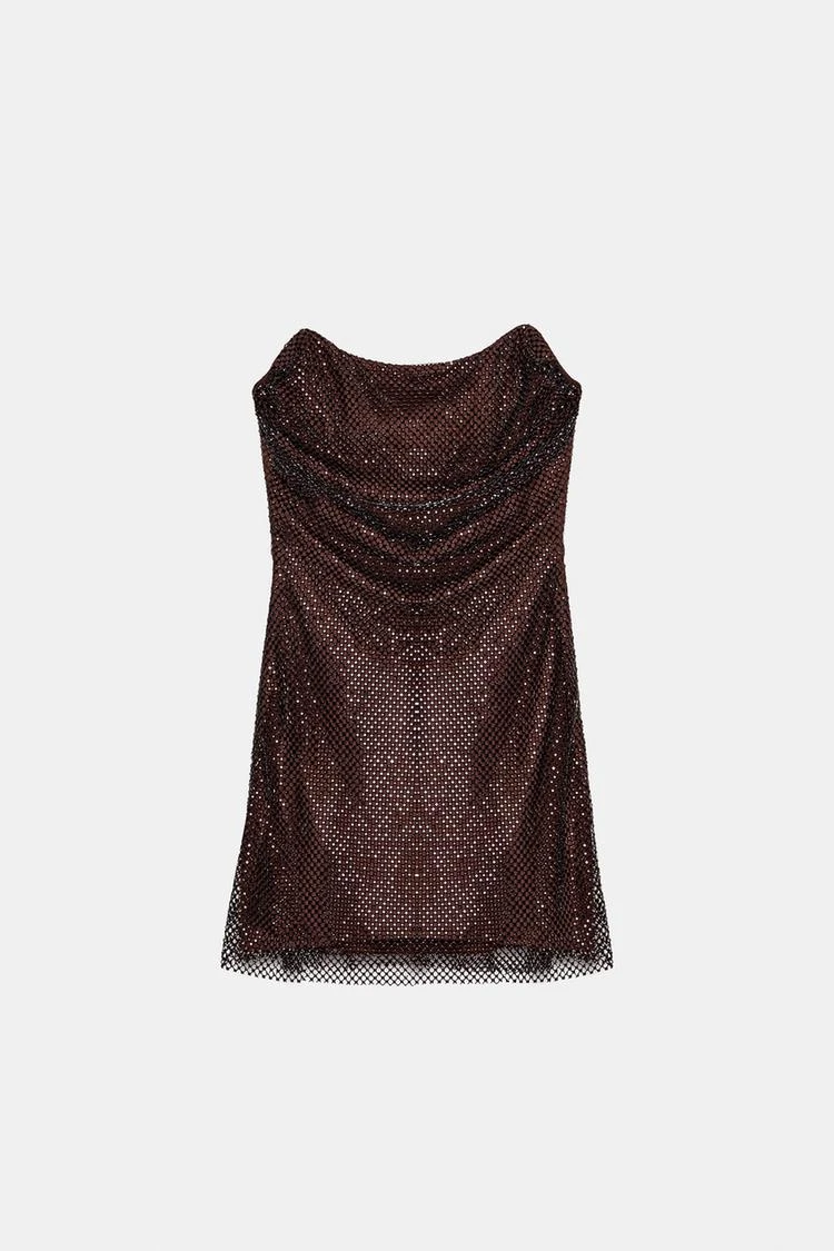 ROBE ROUGE BUSTIER À PAILLETTES