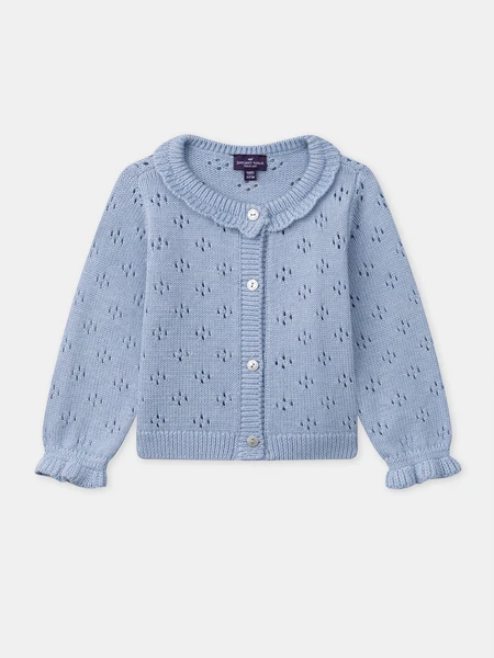 Cardigan bleu ajouré Bébé Fille
