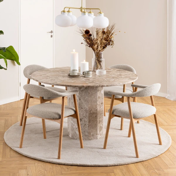 Lot de 2 fauteuils de table en tissu et bois - ANABATE | Drawer