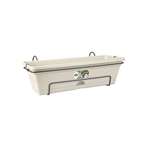 Elho Green Basics Balconnière Allin1 70 - Planteur - Coton Blanc - Extérieur &amp; Balcon - L 25.7 x W 69.2 x H 16.7 cm