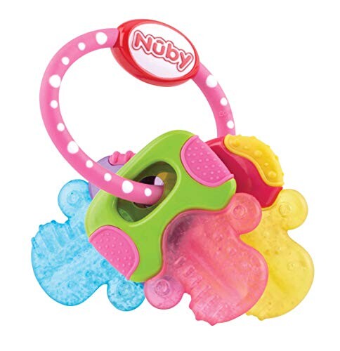 Nûby L’anneau de dentition gel froid Clé soins dentaires bébé, multicolore,