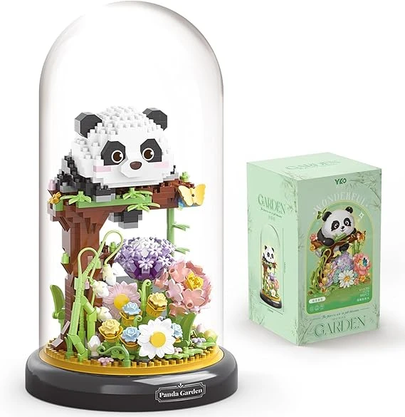 JOMIOD Ensemble de Construction de Fleurs de Panda pour Adultes, Amis des Plantes, bonsaï, Cadeaux de fête pour Enfants, Blocs de Construction d'animaux, Cadeau pour garçons et Filles – 999 pièces