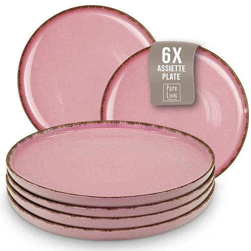 Service vaisselle en grès rose 