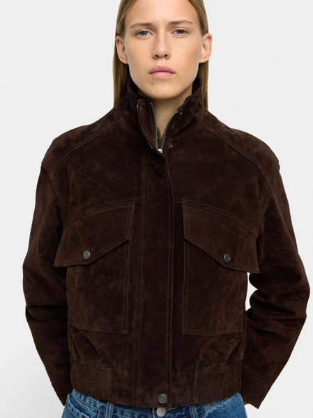 Veste en cuir col montant Marron | Parfois France