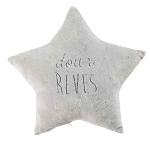 Coussin veilleuse étoile grise 40x40