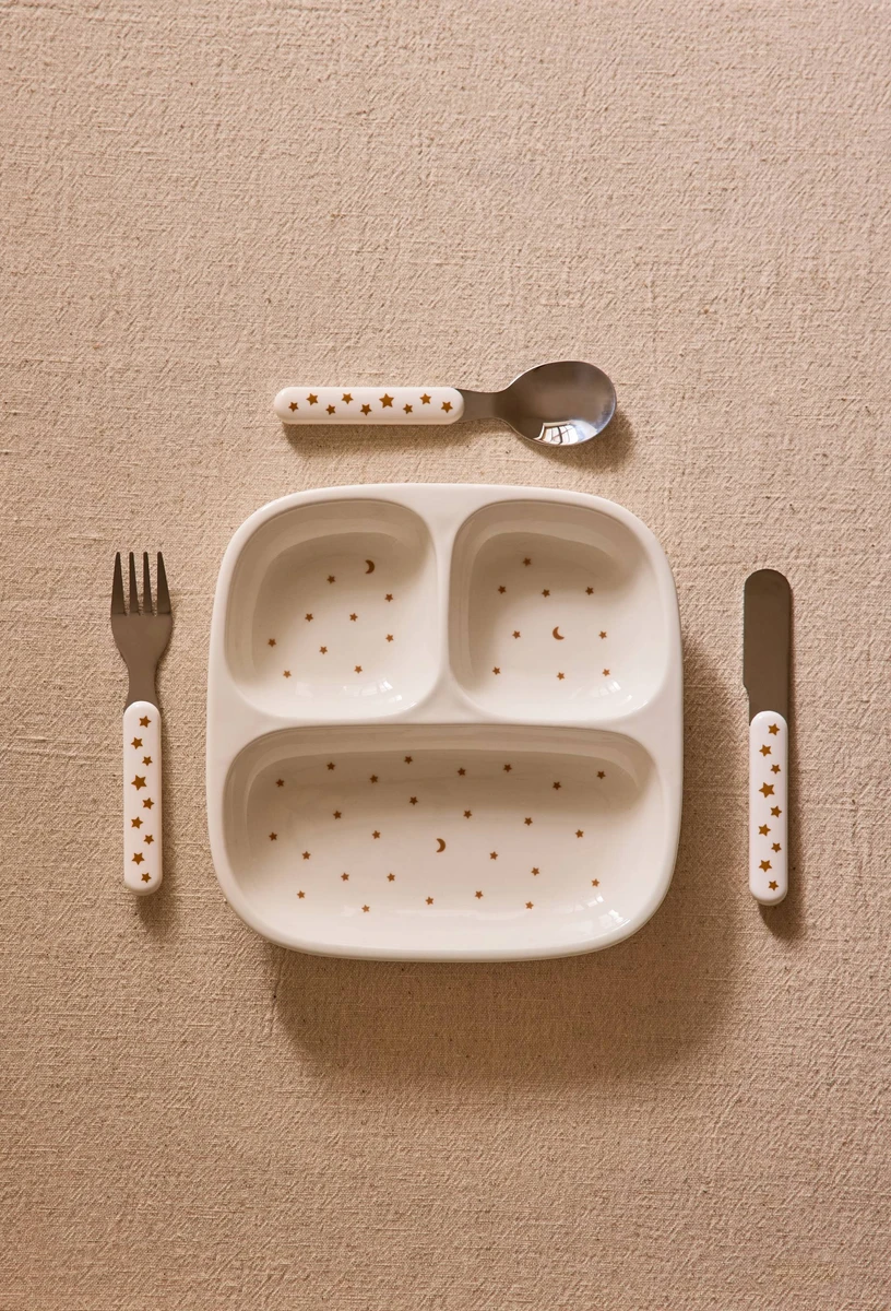 Assiette compartiment finition imprimée pour enfant, 18 cm