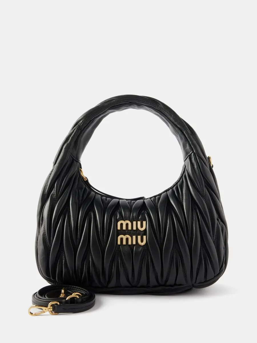 Wander small matelassé-leather handbag