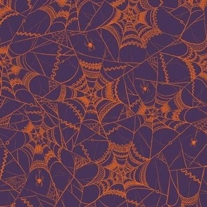 Spiderweb Lace Purple Orange Goth Meadow Fabric | Spoonflower