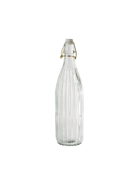 Bouteille avec couvercle | Verre/fer. 31,5 cm. 31. 5 cm. | Clear, Gold