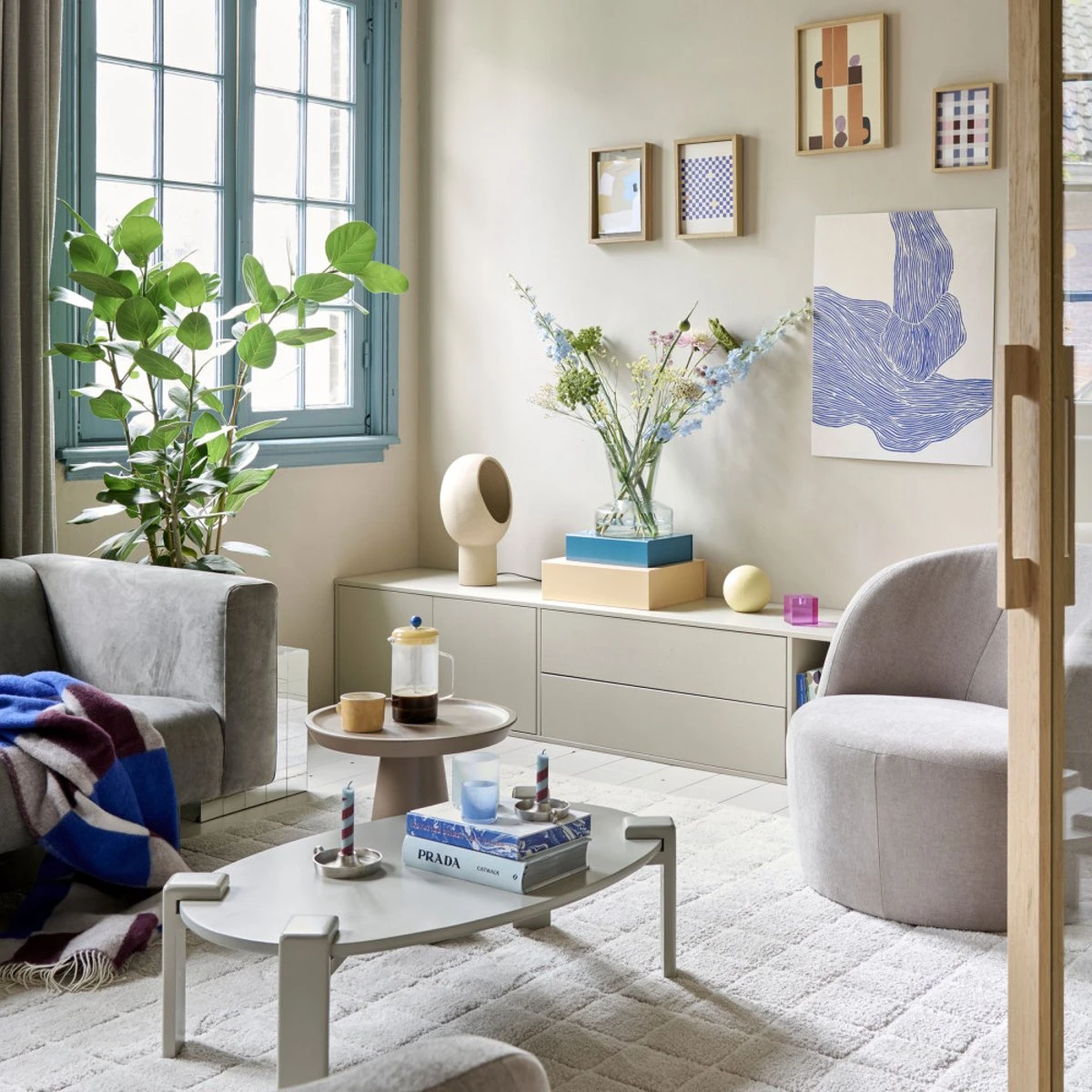 Meuble TV 2 portes, 2 tiroirs en bois L200cm - SETTLE DOWN