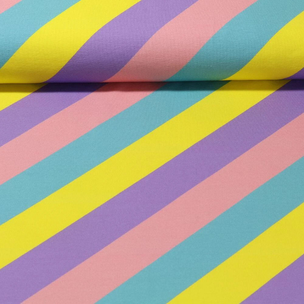 Jersey bio - Hamburger Liebe Impression digitale Stripemania Multicolore Pastel