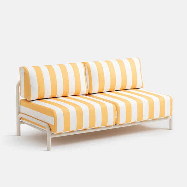 Canapé de jardin 2 places métal acier, Thomes