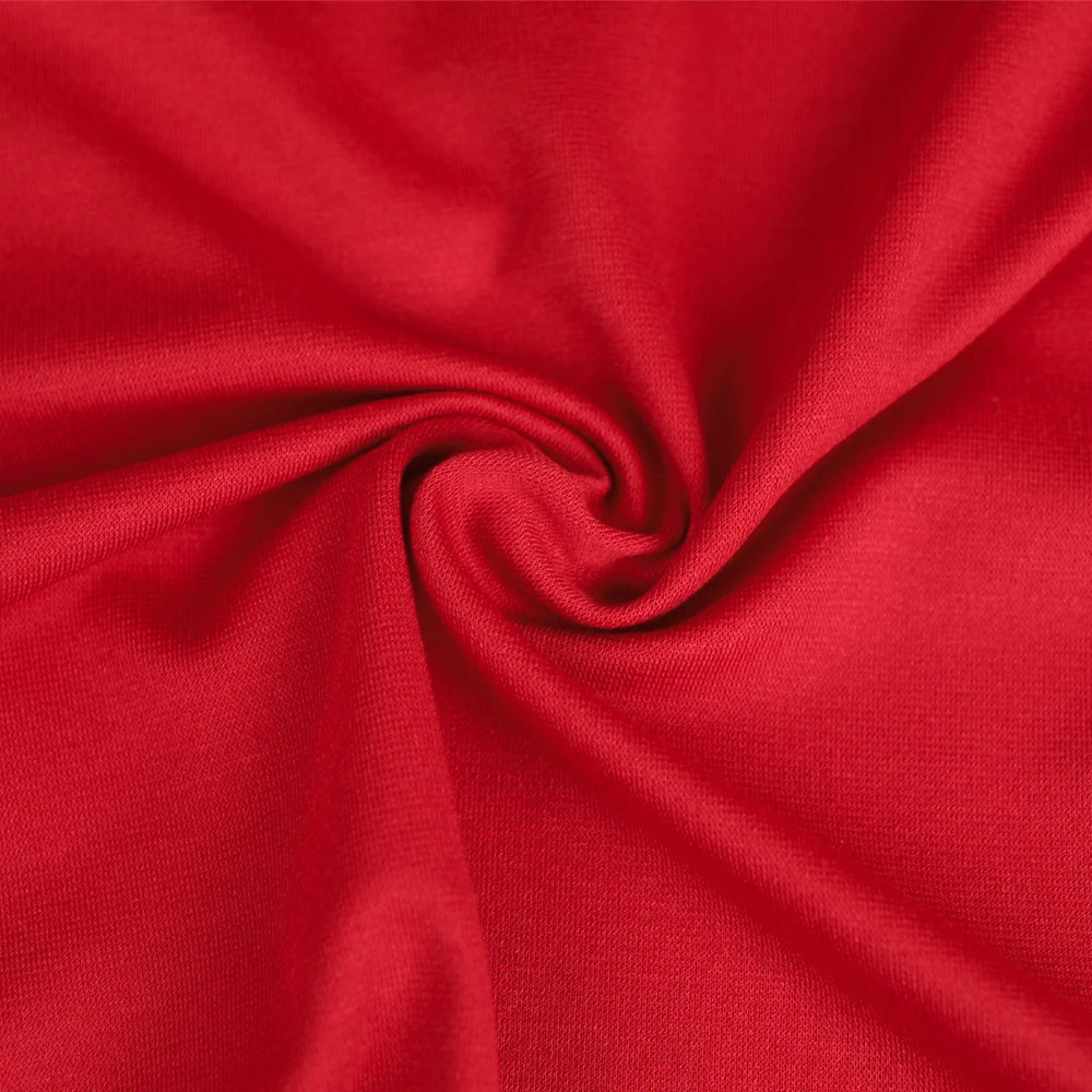 250gr - Tissu jersey maille Milano de viscose rouge | Pour couture d'habits stretch : tee-shirt ou robe de poids léger