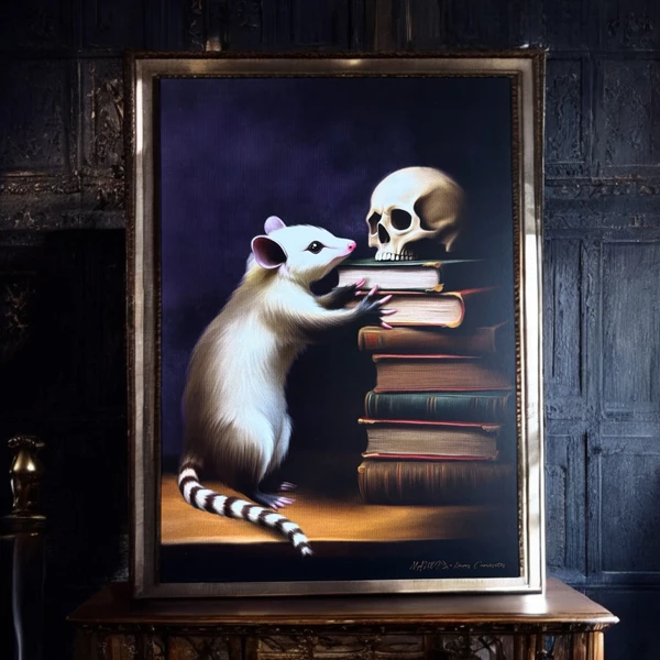 Un opossum aux Archives. Impression A4 et A6