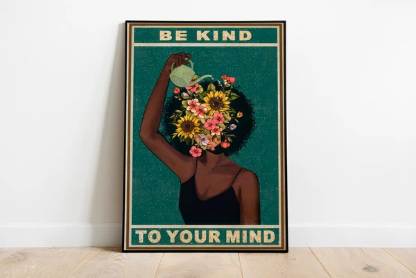 Be Kind To Your Mind Vintage Poster, Lose Your Mind Print, Retro Poster Print, Music Retro Poster, Vintage Print, Positivity Poster