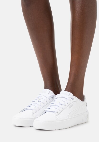 SMASH PLATFORM V2 L - Baskets basses - puma white