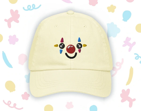 Happy Clown Face Pastel baseball hat