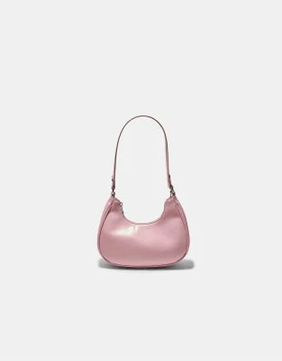 Stradivarius - Sac porté épaule demi-lune - Rose pastel