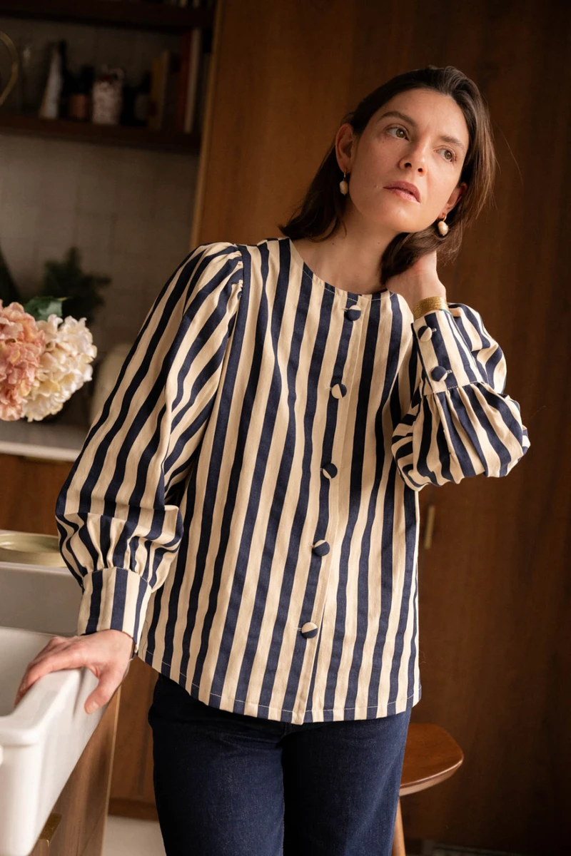 Chemise Épaisse À Rayures - Marine - Boutique Libertie