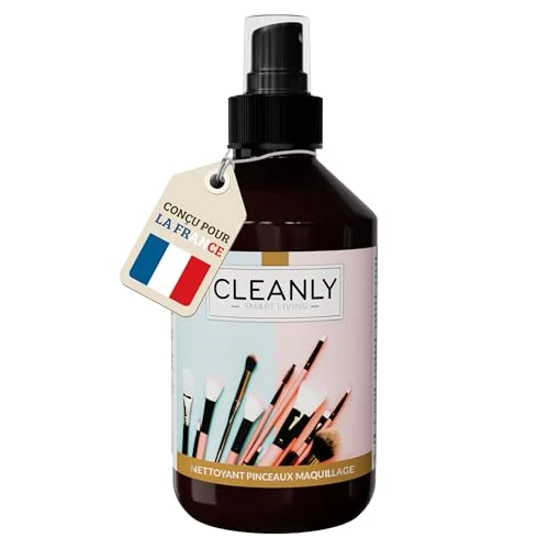 Cleanly Spray Nettoyant Pinceaux Maquillage, Éponge de Beauté, Houppette à Poudre - Formule Douce, Sans Cruauté, Sans Parfum Ajouté, Vegan - Makeup Brush Cleaner - Nettoyeur Pinceau Maquillage, 250ml