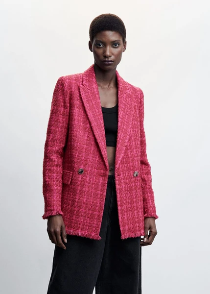 Veste tweed boutons - Femme | Mango France