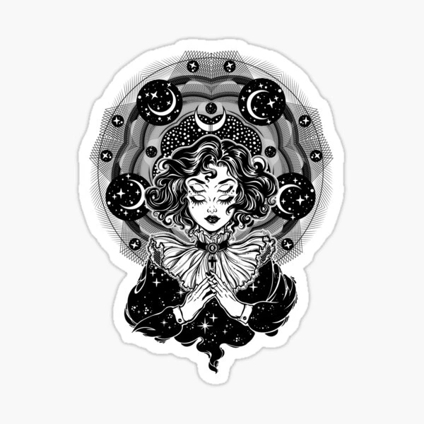 Portrait de jeune fille aux quatre yeux | Sticker