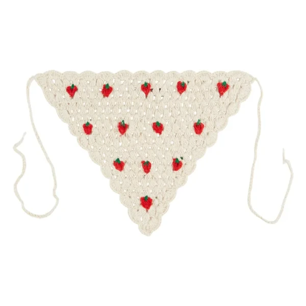 Bandeau Crochet Fraises | Crème