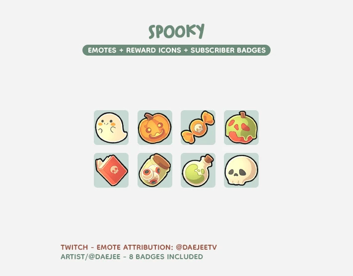🎃 SPOOKY PACK | x8 badges - Daejee's Ko-fi Shop