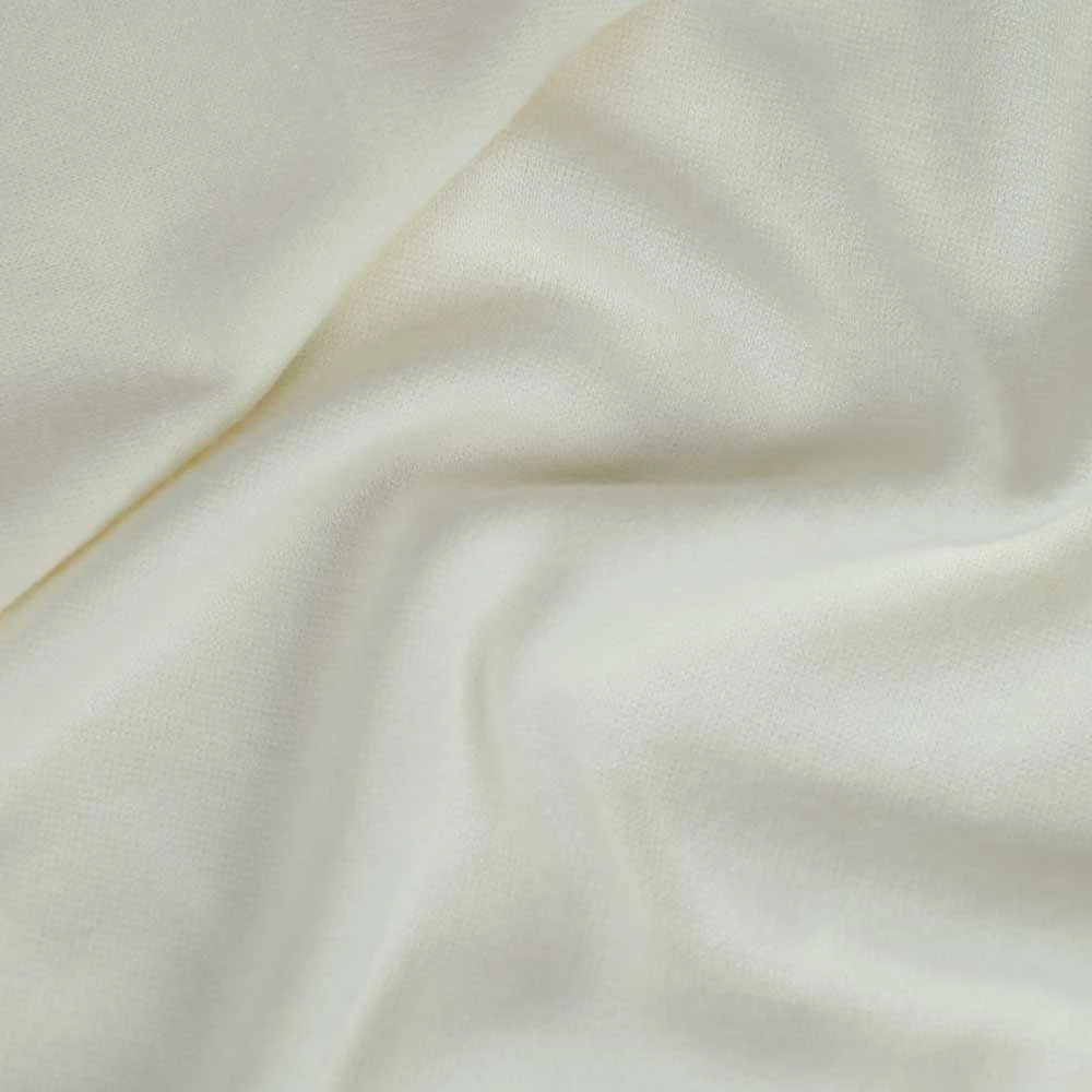 Tissu maille jersey merveilleuse viscose Écru | Pour couture d'habits stretch : robe ou cardigan