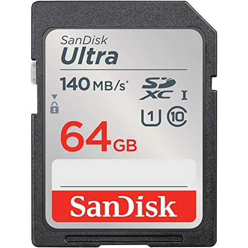 SanDisk 64 Go Ultra SDXC Carte, avec jusqu'à 140 Mo/s, homologuée A1, UHS-I carte, Classe 10, U1